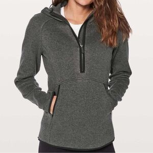 Lululemon Size 6 Heather Gray Fleece and Thank You Hooded Pullover Athleisure